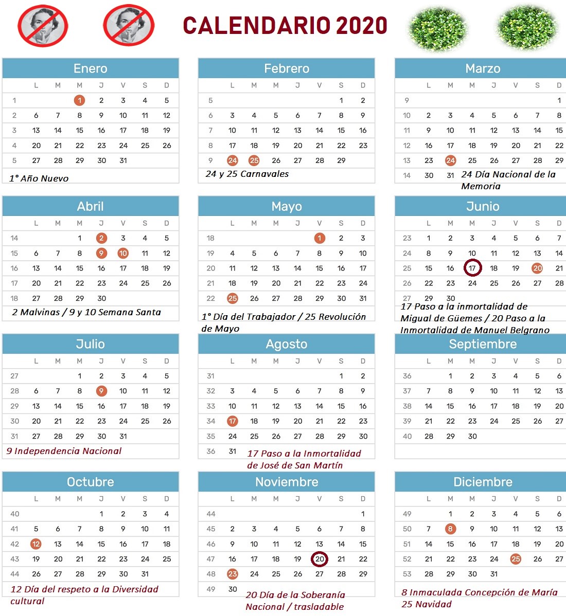 CALENDARIO 2020
